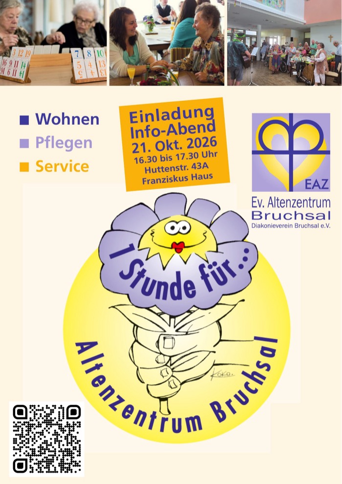 Plakat: Einladung zum Info-Abend „1 Stunde für …“ am 21. Oktober 2026
